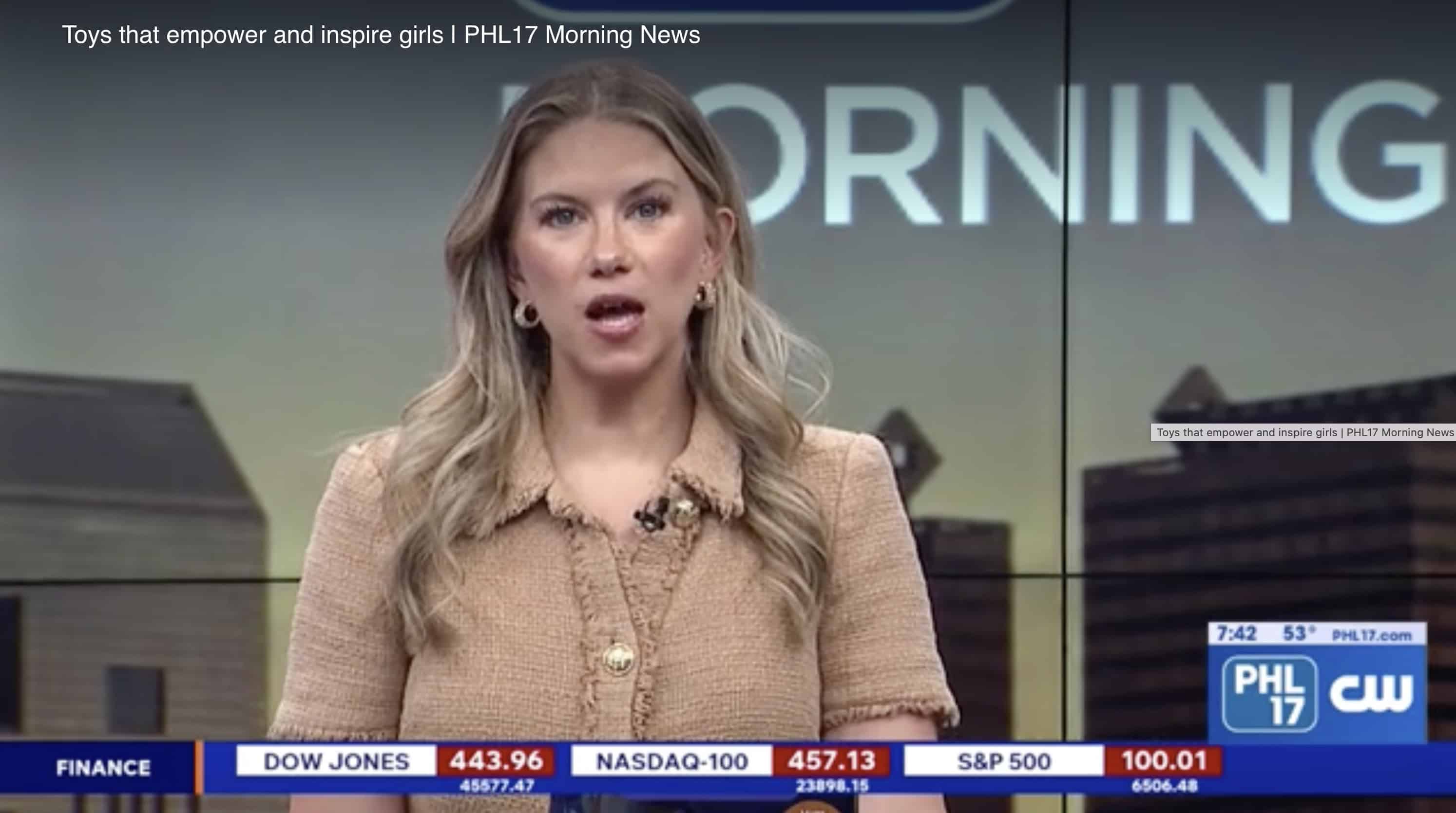 PHL 17 News Anchor reading a segment on Olympia Dolls