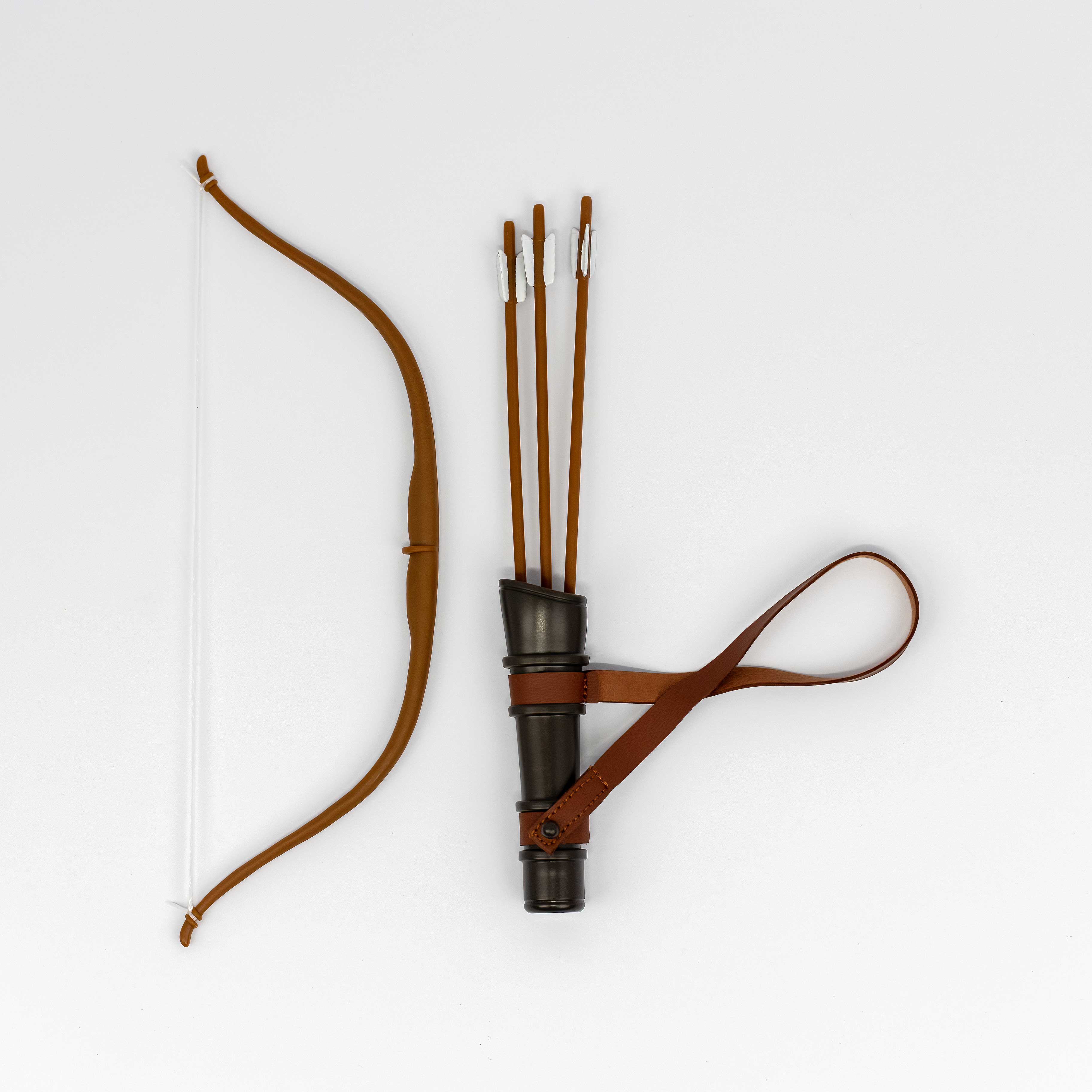 Traditional bow with arrows on a white background
