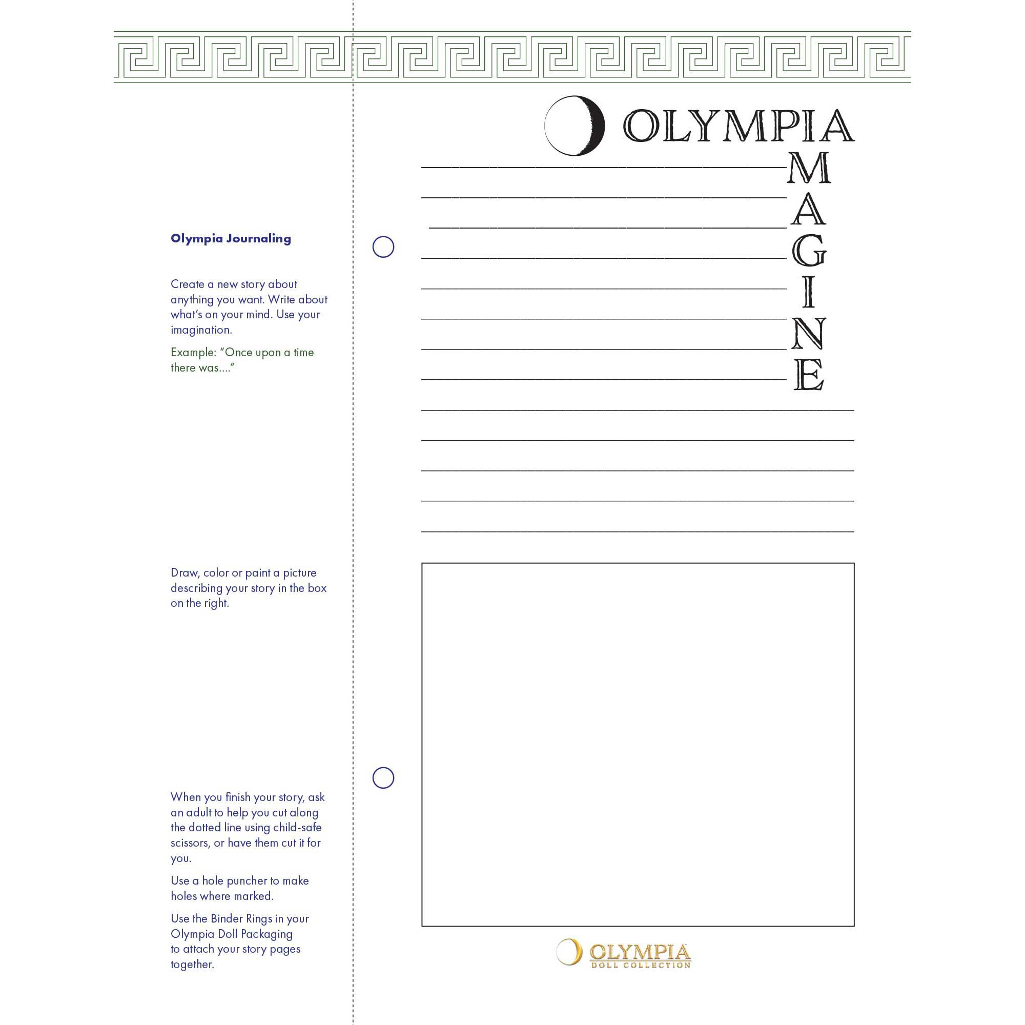 Olympia Journaling book with lined pages and branding